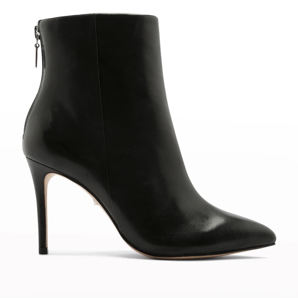 Schutz Michela Point Toe Black Ankle Booties NWOT